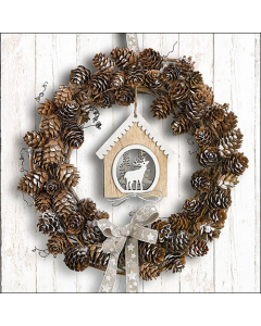 Napkin 33 Pine cone wreath FSC Mix