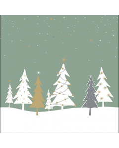 Napkin 33 Midnight trees green FSC Mix