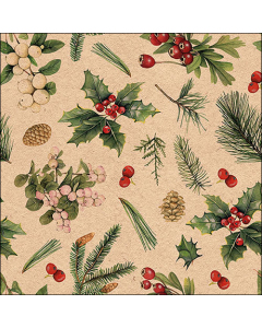 Napkin 33 Recycled Winter greenery nature FSC Mix
