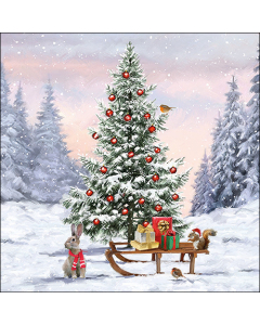 Napkin 33 Winter animals FSC Mix