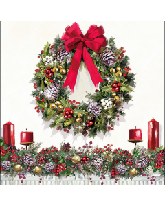 Napkin 33 Bow on wreath FSC Mix