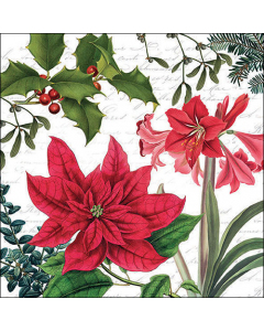 Napkin 33 Christmas plants white FSC Mix