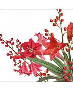 Napkin 33 Christmas bouquet white FSC Mix
