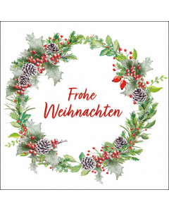 Napkin 33 Weihnachtskranz weiß FSC Mix
