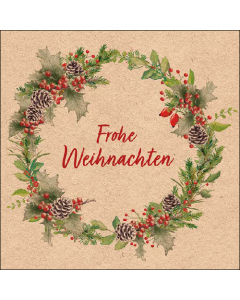 Napkin 33 Recycled Weihnachtskranz natur FSC Mix
