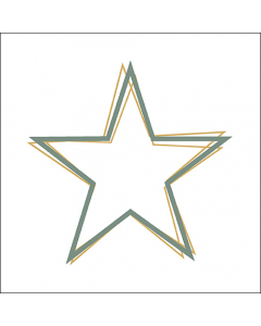 Napkin 33 Star outline green/gold FSC Mix