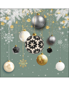 Napkin 33 Christmas baubles sage FSC Mix
