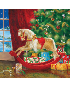 Napkin 33 Wooden rocking horse FSC Mix