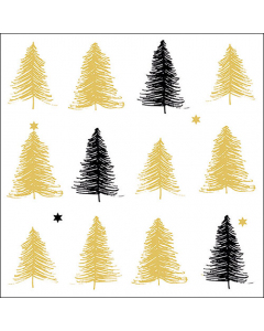 Napkin 33 Etched trees gold FSC Mix