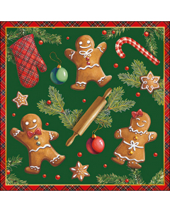 Napkin 33 Gingerbread cookies green FSC Mix