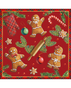 Napkin 33 Gingerbread cookies red FSC Mix