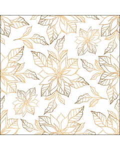 Napkin 33 Poinsettia outline gold FSC Mix