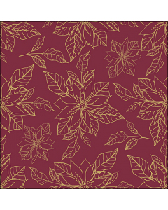 Napkin 33 Poinsettia outline bordeaux FSC Mix