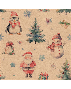 Napkin 33 Recycled Christmas trio nature FSC Mix