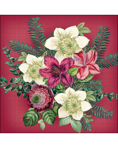 Napkin 33 Azalea and helleborus red FSC Mix