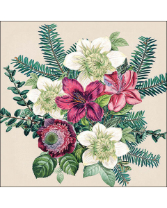 Napkin 33 Azalea and helleborus cream FSC Mix