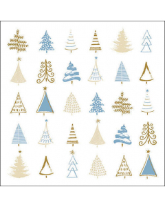 Napkin 33 Christmas tree doodles blue FSC Mix