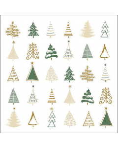 Napkin 33 Christmas tree doodles green FSC Mix