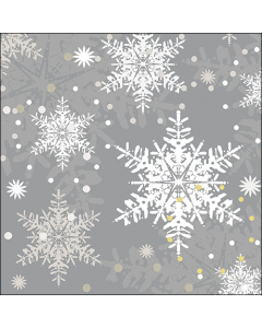Napkin 33 Snowflakes grey FSC Mix