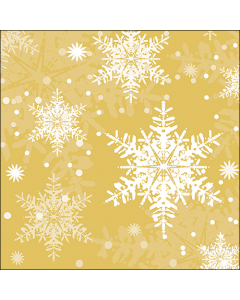 Napkin 33 Snowflakes gold FSC Mix