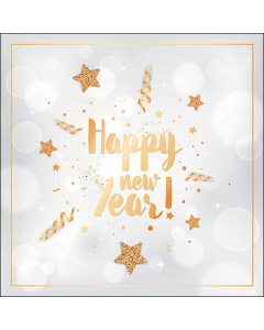Napkin 33 New Year glitter white FSC Mix