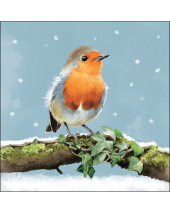 Napkin 33 Robin on branch FSC Mix