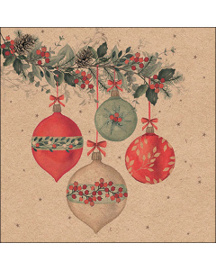Napkin 33 Recycled Berry baubles nature FSC Mix