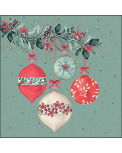 Napkin 33 Berry baubles green FSC Mix