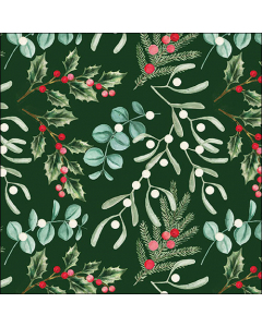 Napkin 33 Foliage scatter green FSC Mix