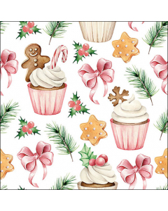 Napkin 33 Christmas sweets pink FSC Mix