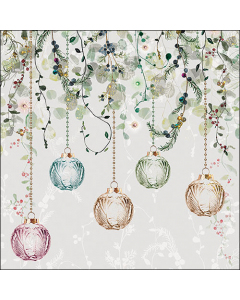 Napkin 33 Floral Christmas grey FSC Mix