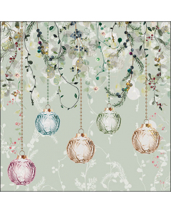 Napkin 33 Floral Christmas green FSC Mix