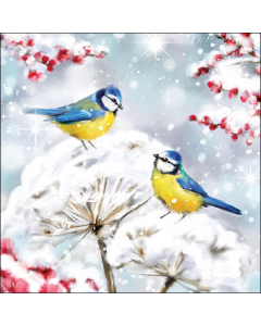 Napkin 33 Birds in the snow FSC Mix