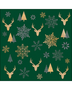 Napkin 33 Winter silhouettes green FSC Mix