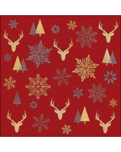 Napkin 33 Winter silhouettes red FSC Mix