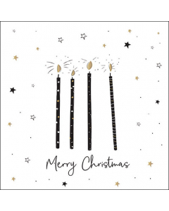 Napkin 33 X-Mas candles white FSC Mix