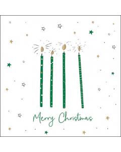 Napkin 33 X-Mas candles green FSC Mix