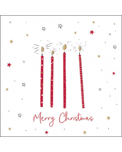 Napkin 33 X-Mas candles red FSC Mix