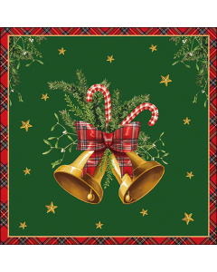 Napkin 33 Scottish bells green FSC Mix