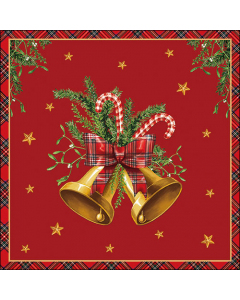 Napkin 33 Scottish bells red FSC Mix