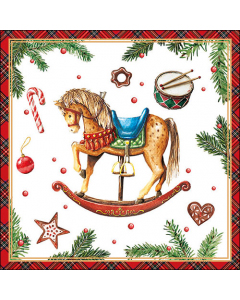 Napkin 33 Classic rocking horse white FSC Mix