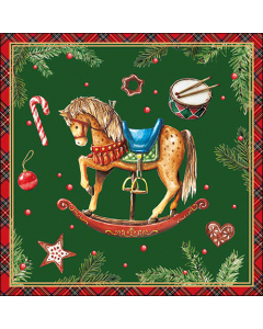 Napkin 33 Classic rocking horse green FSC Mix