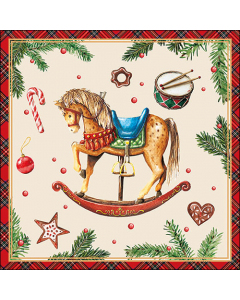 Napkin 33 Classic rocking horse cream FSC Mix