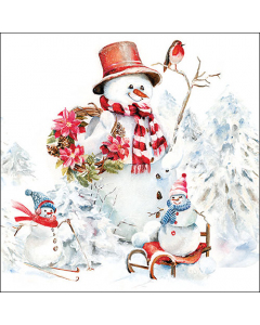 Napkin 33 Sporty snowmen FSC Mix