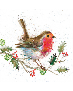 Napkin 33 Winter robin FSC Mix