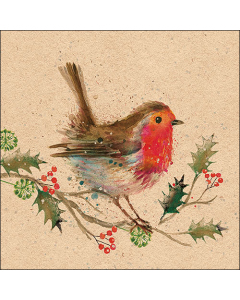 Napkin 33 Recycled Winter robin nature FSC Mix