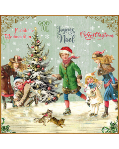 Napkin 33 X-Mas on ice green FSC Mix