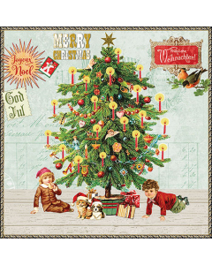 Napkin 33 Under the X-Mas tree green FSC Mix