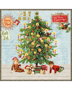 Napkin 33 Under the X-Mas tree blue FSC Mix