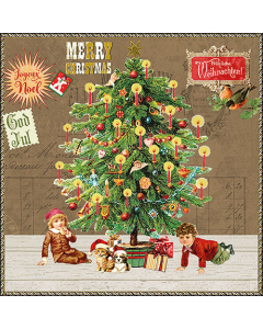 Napkin 33 Under the X-Mas tree brown FSC Mix